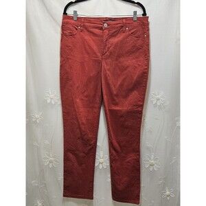 Bandolino Womens Size 12 Red Jeans Solid Casual Stylish Comfort High Rise Clean